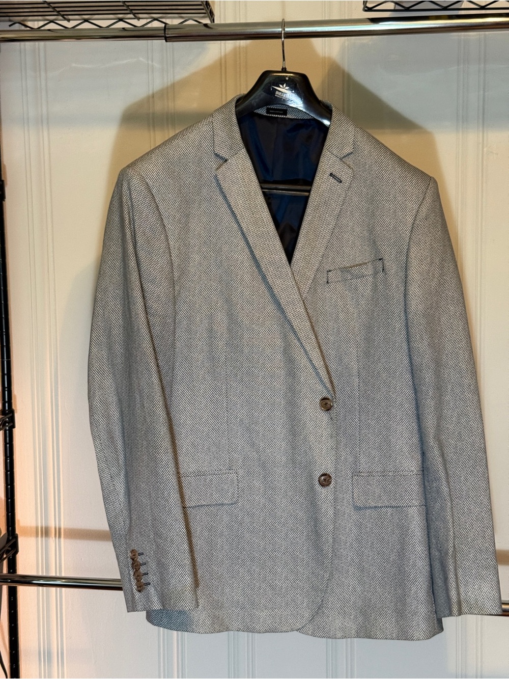 jf j.ferrar Light Gray Herringbone Sport Coat